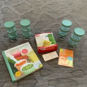 Baby Food Cookbook and Glass Containers